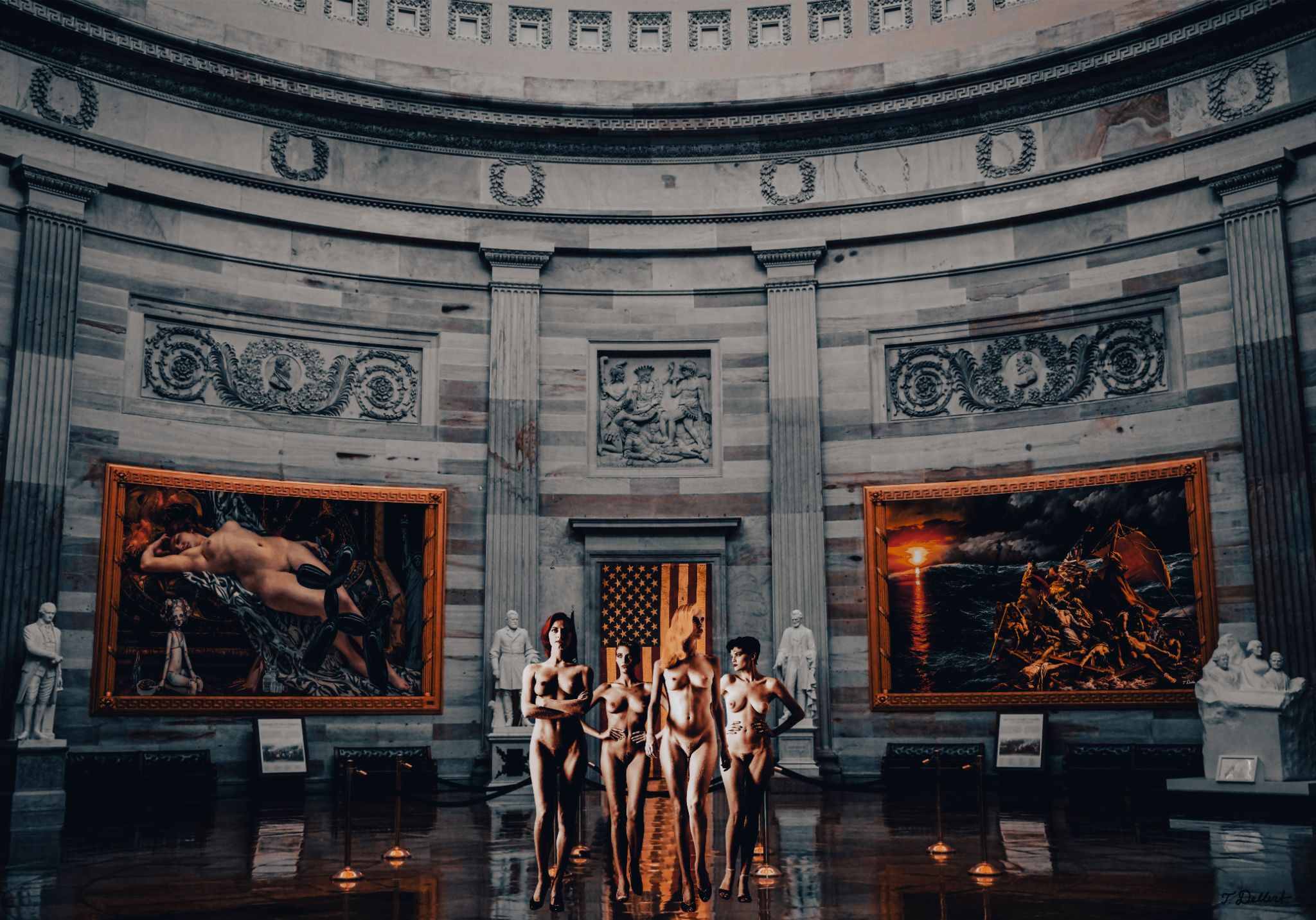 Naked in the Capitol Building  Washington 